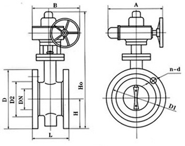 D941F防爆電動(dòng)襯氟法蘭蝶閥(圖1)